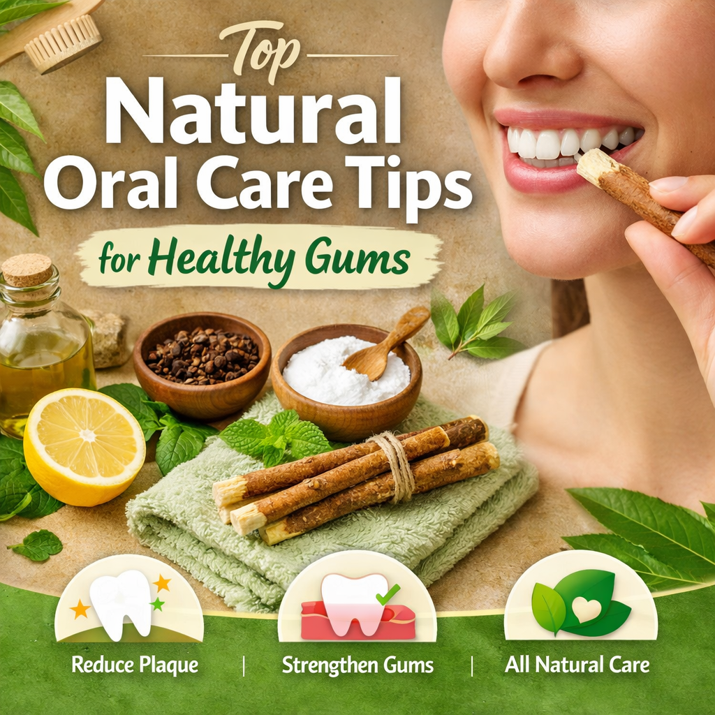 Natural oral care using miswak stick for healthy gums and plaque removal